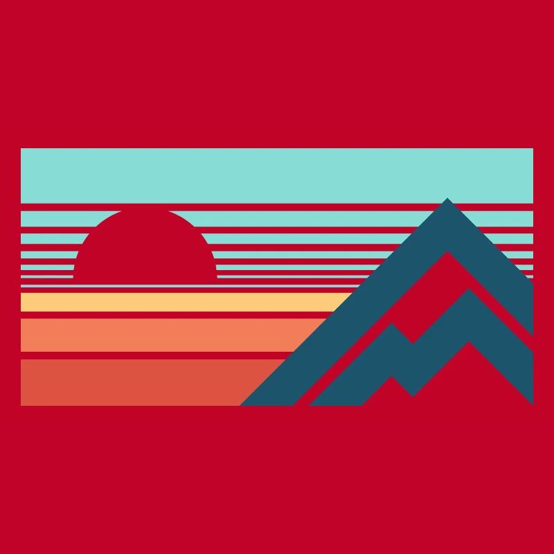 Mountains Sun Abstract