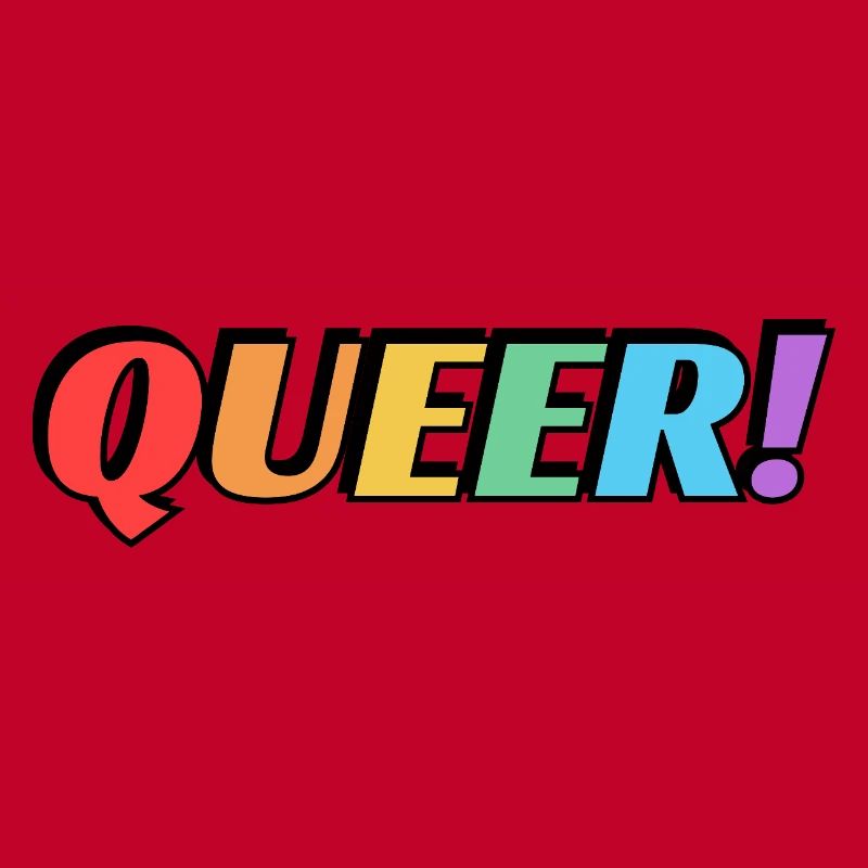 Queer rainbow text