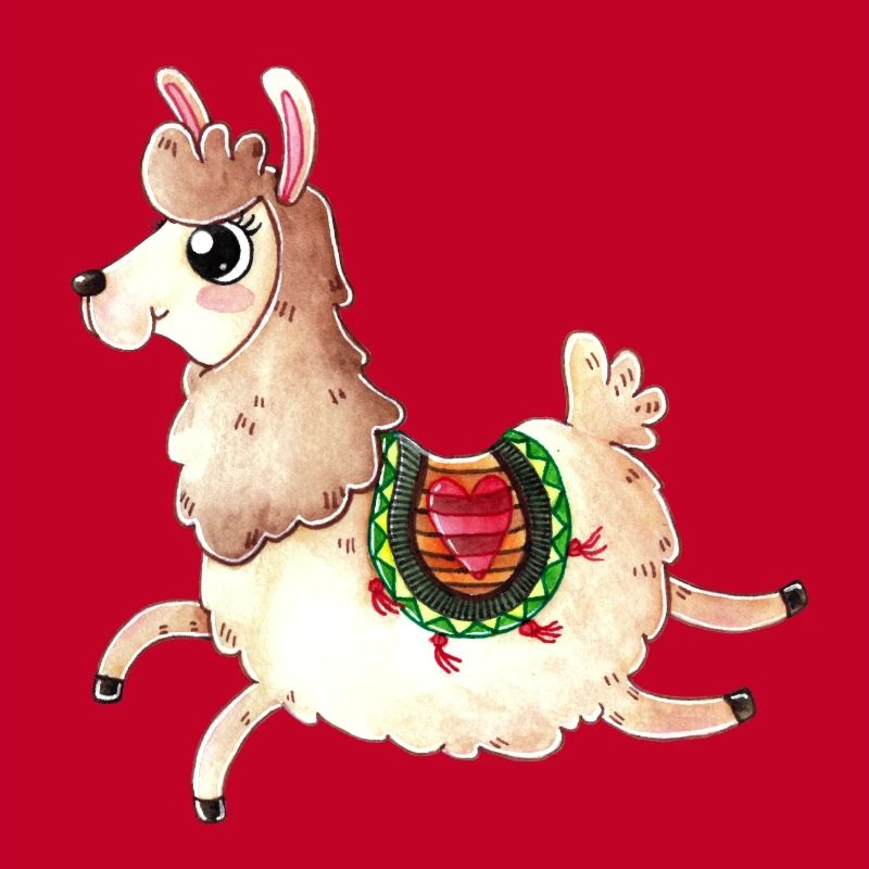 Springendes Comic Lama