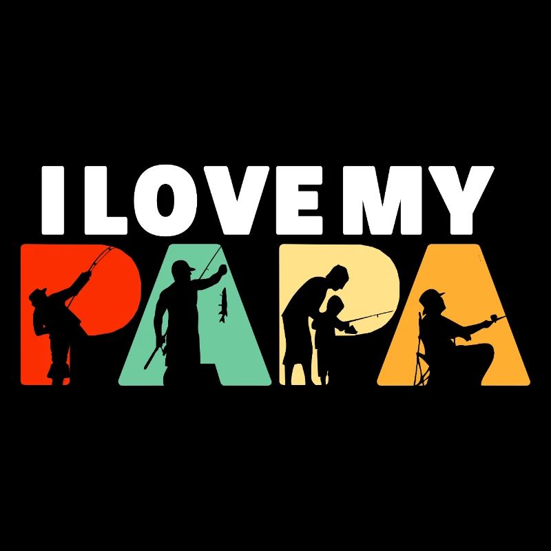 J’adore l’art de silhouette de mon Papa Pêcheur