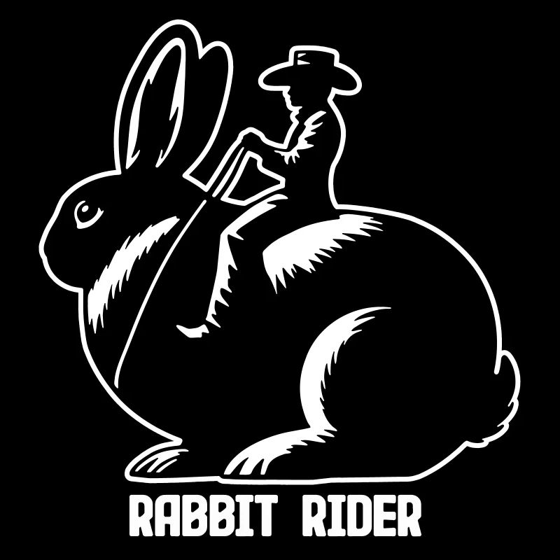 Rabbit Rider (texte léger - avec contour, 3 couleurs)