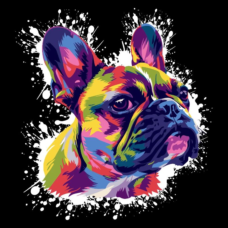 Art pop coloré de bouledogue