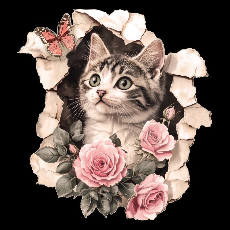 Cat and butterfly