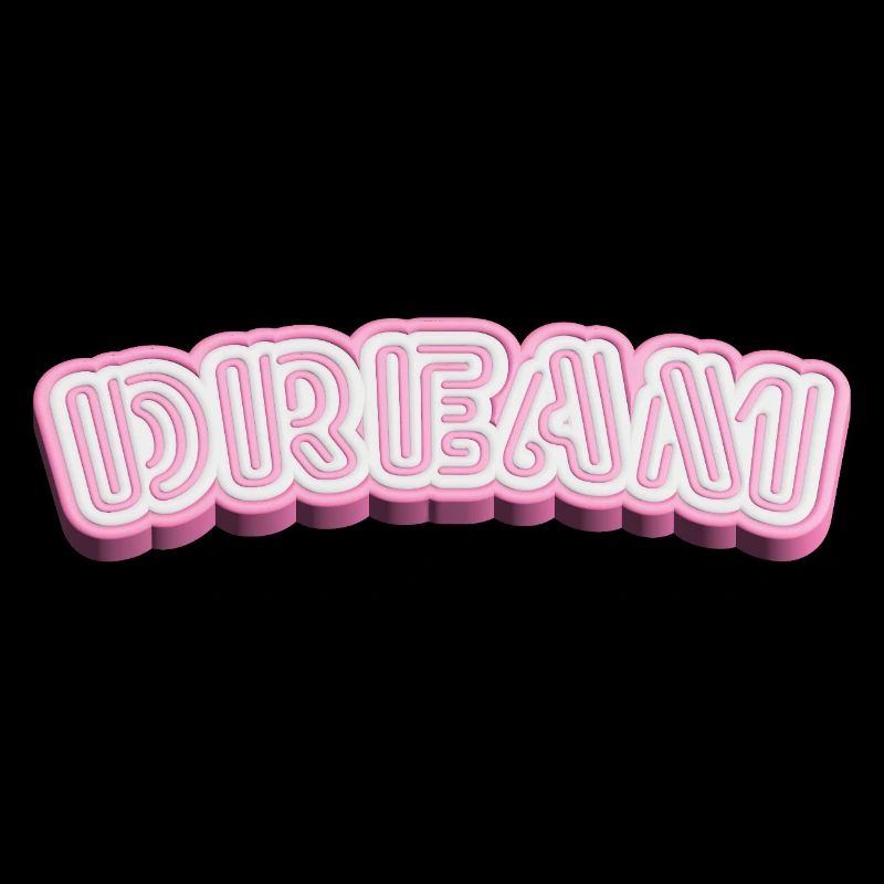 Typographie 3D de rêve - Conception de mots 3D en blanc et rose