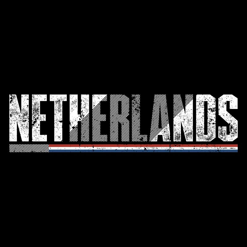 Netherlands Distressed Flag Typography