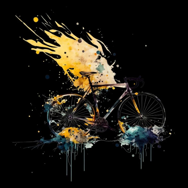 Water splash bicycle illustration