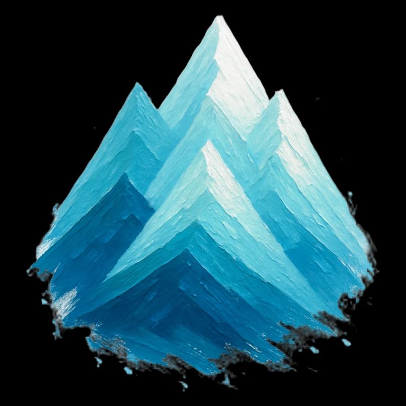 Sommets enneigés bleus aquarelle ski freeride