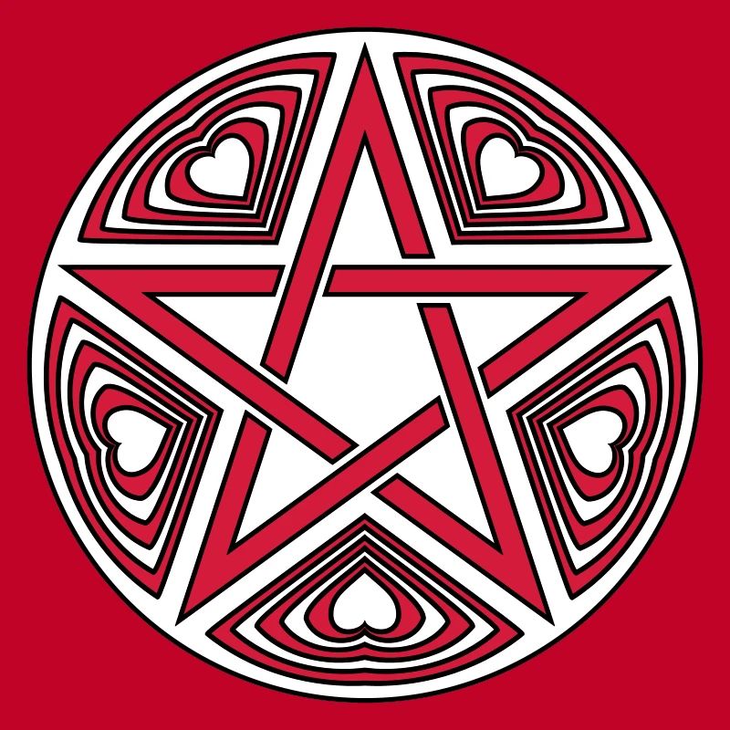 Pentagram heart pattern vector good color selectable