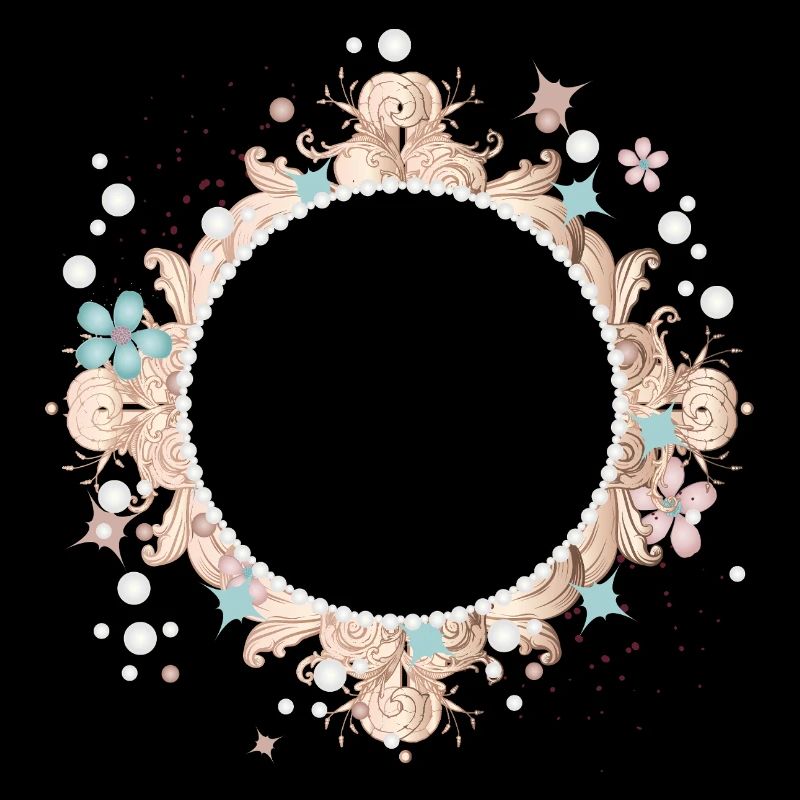 Round frame with baroque ornaments