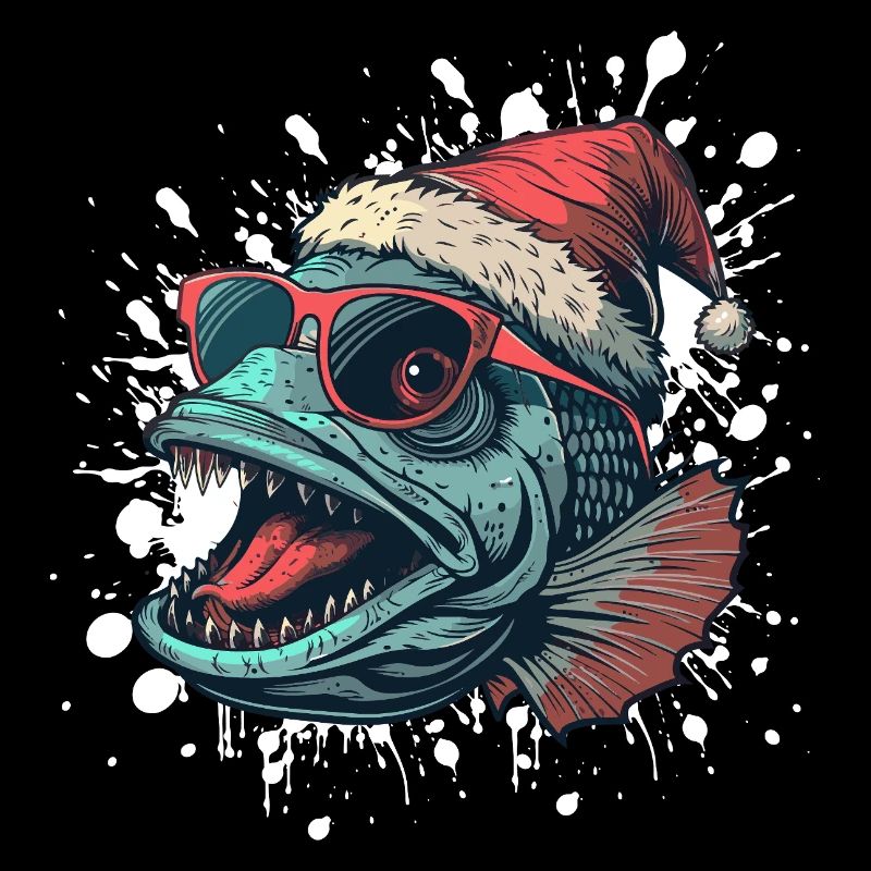 Piranha Fish Christmas Funny
