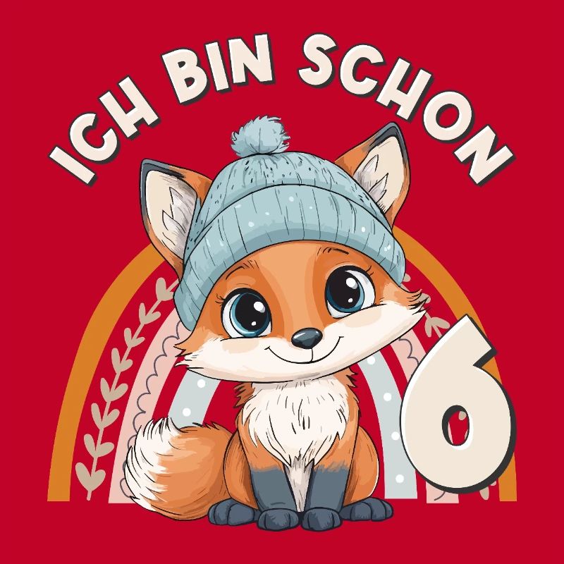 6. Geburtstag Fuchs Regenbogen Süß Niedlich