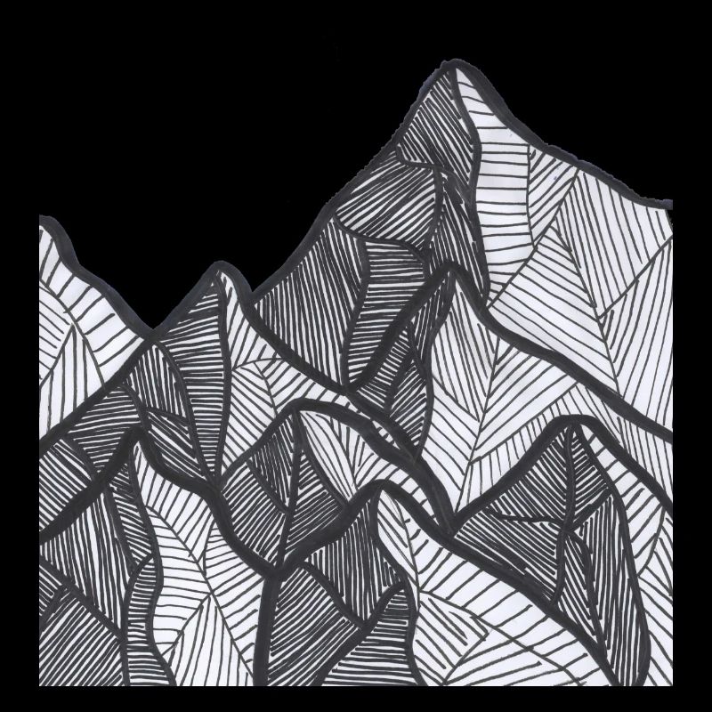 Lignes de montagne noires et blanches