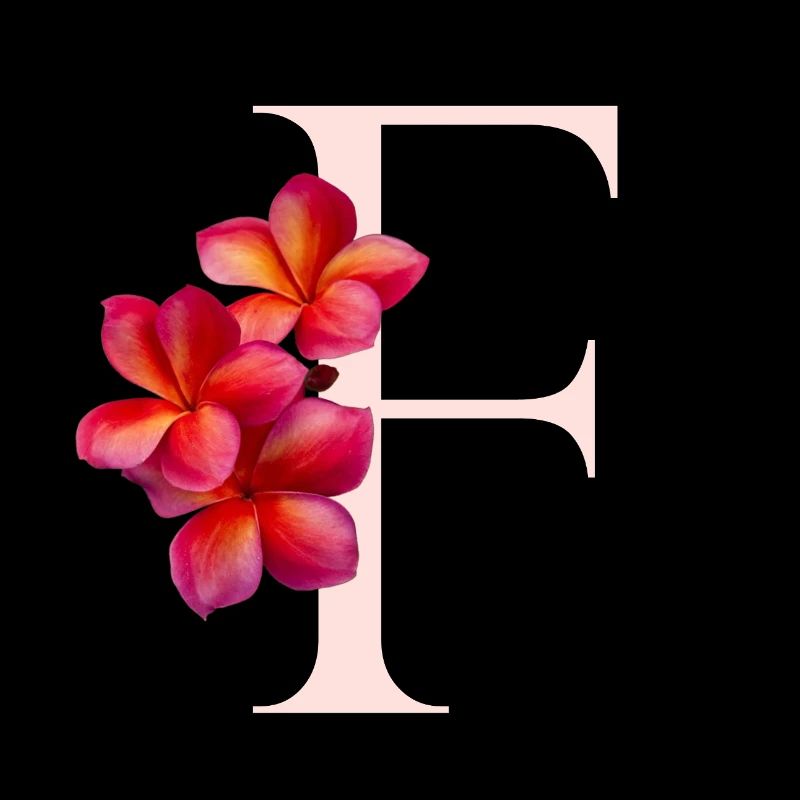 Fleur tropicale florale Lettre E
