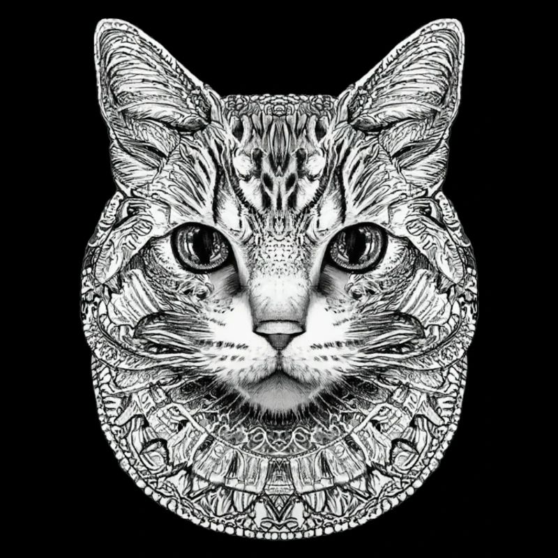 STYLIZED CAT MANDALA