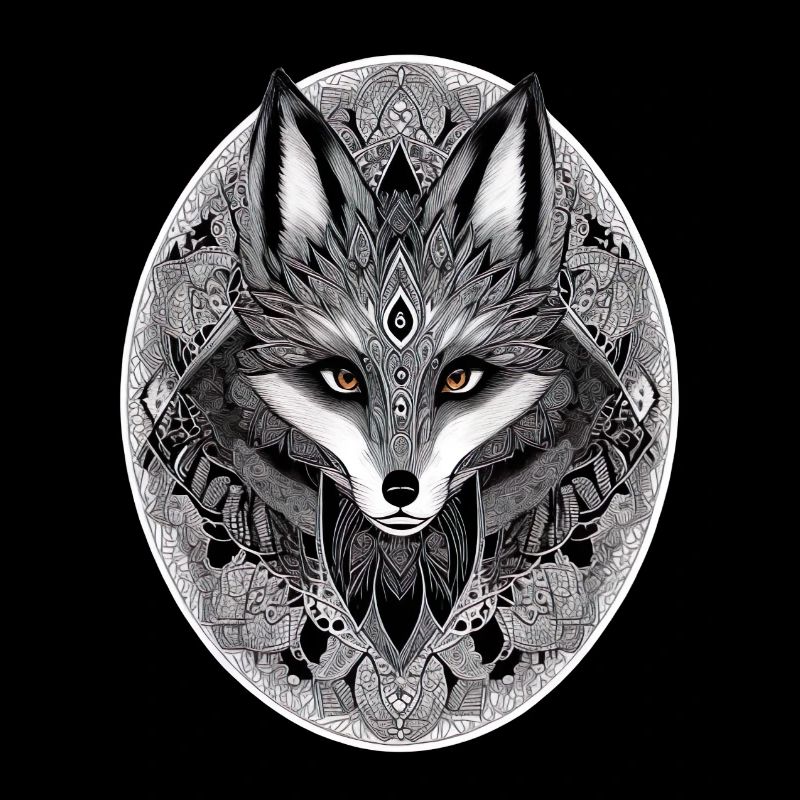 Fox Mandala Drawing Complex Nature Wilderness