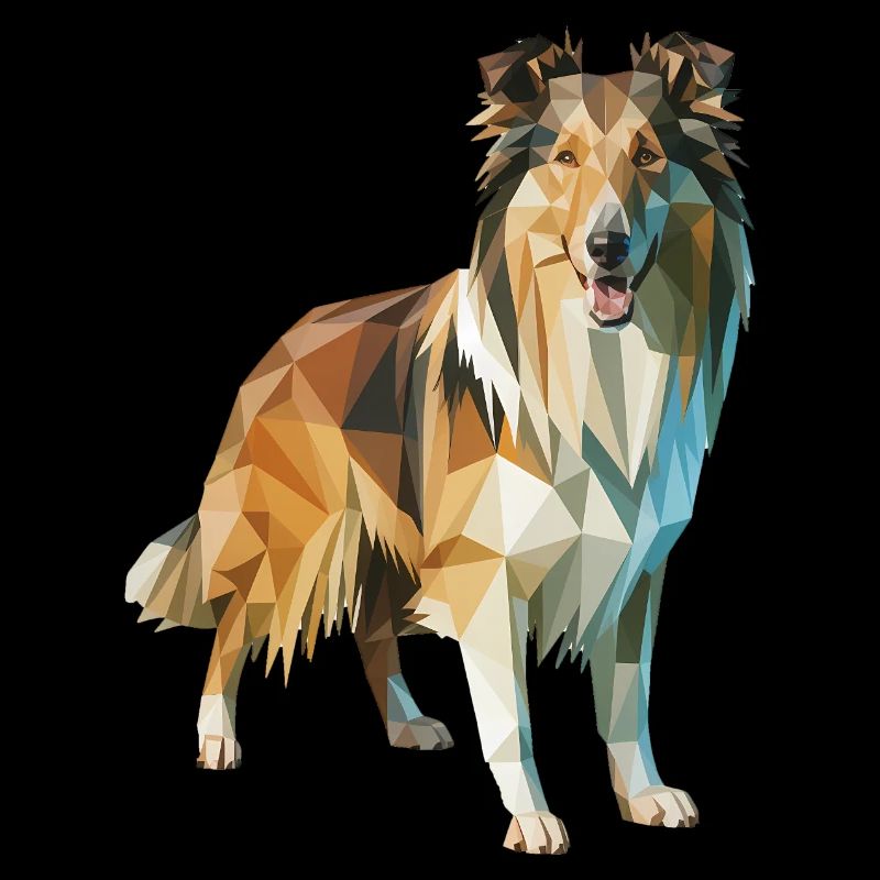 Border Collie - Cool Low Poly  Logo
