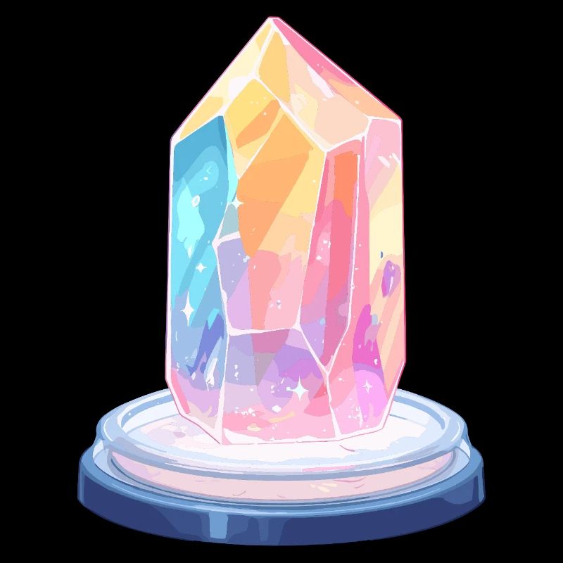 Pastel crystal on pedestal