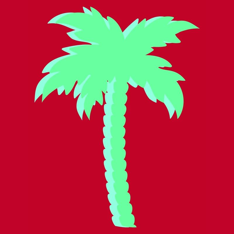 Mint palm tree in neon look