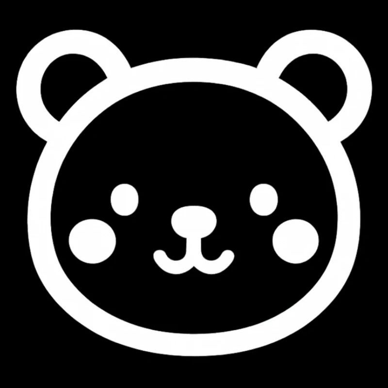 Cute Bear Head with Soft Pastel Colors