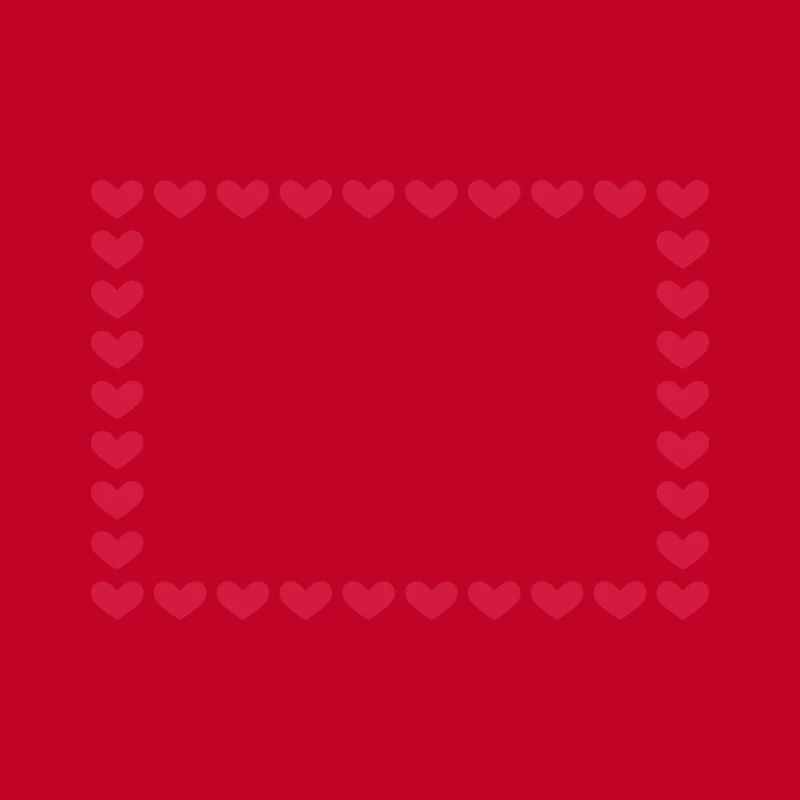Rectangle frame box heart customizable red