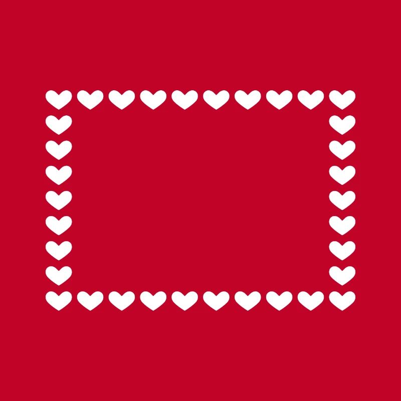 Rectangle frame heart customizable white