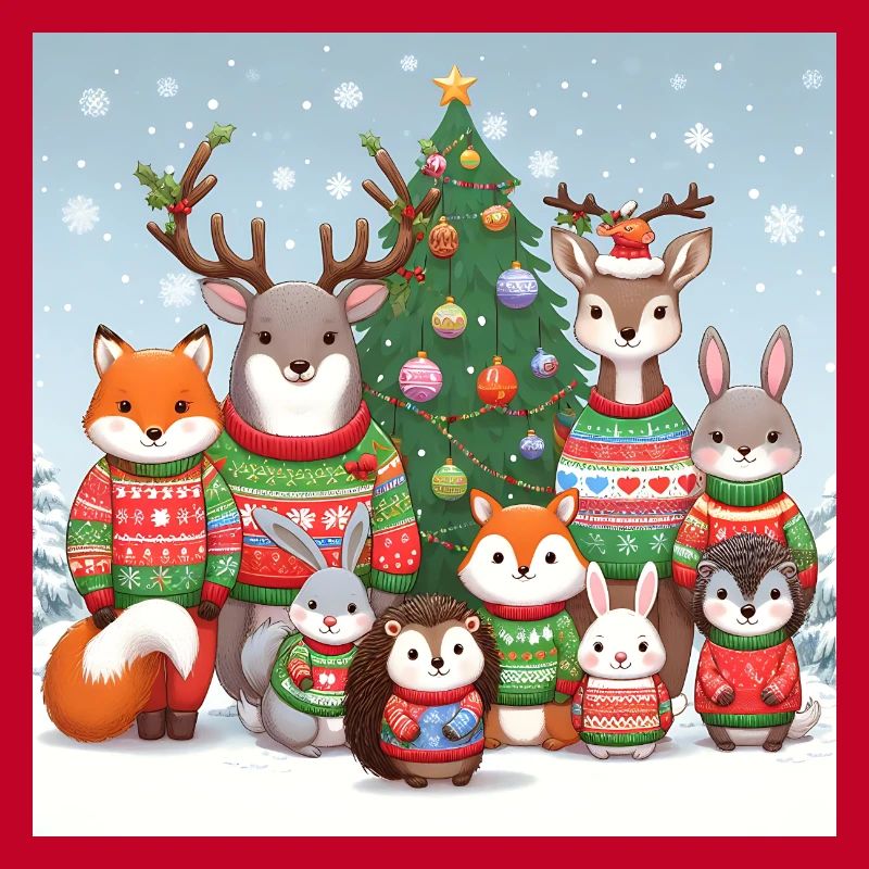 Animaux de pull de Noël moches pour Noël