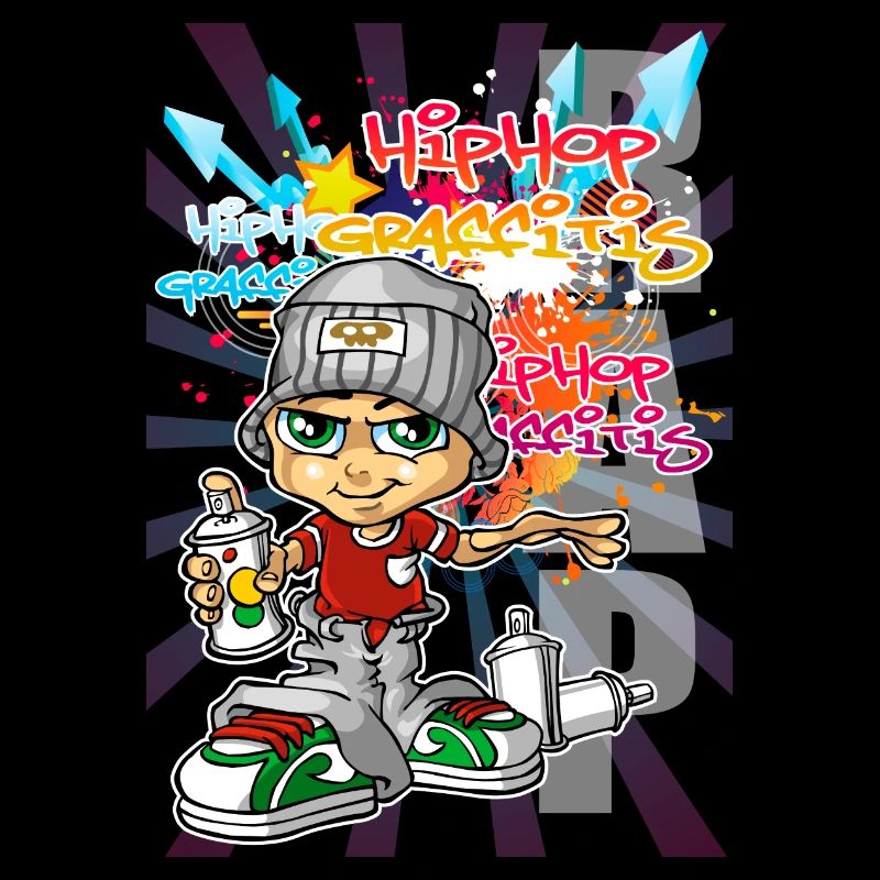 Graffiti boy with spray paint