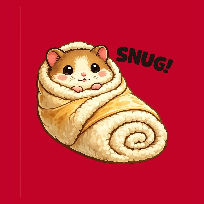 Cuddly hamster in blanket
