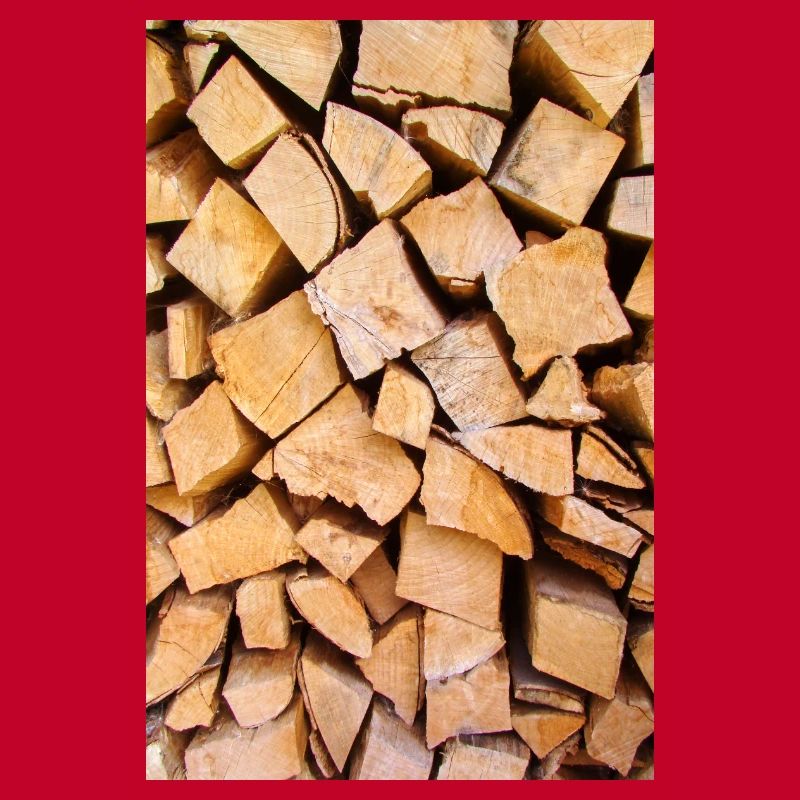 Stack of split beech wood