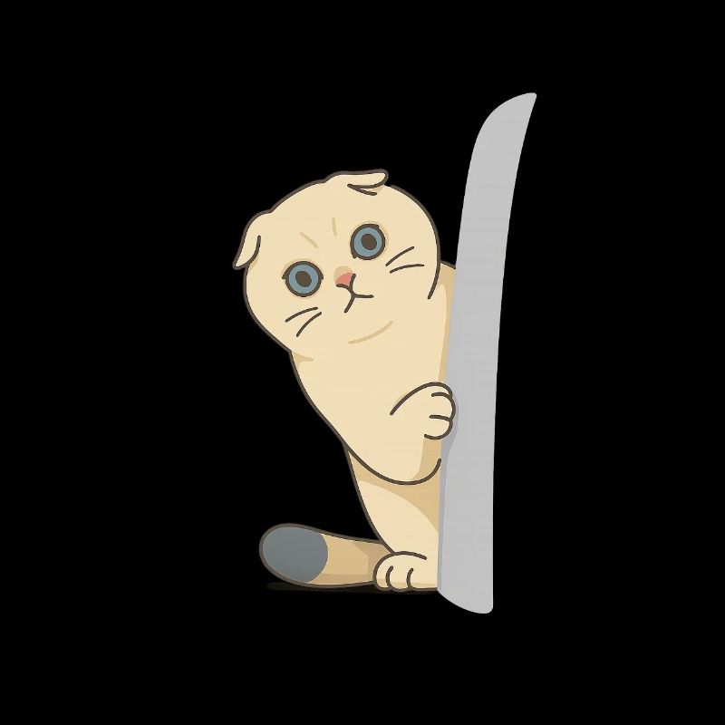 chat mignon attendant devant la porte