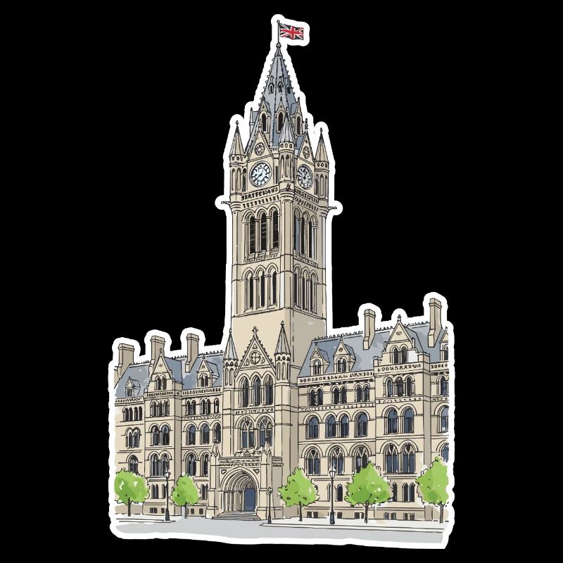 Manchester Town Hall Clock Tower Gothic Art