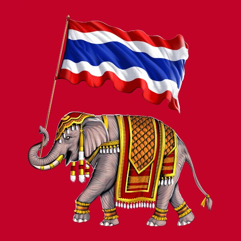 Éléphant de Thaïlande Drapeau Thaï