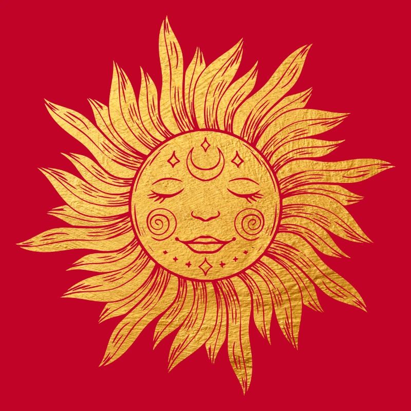 Sun face with rays, esoteric, mystical