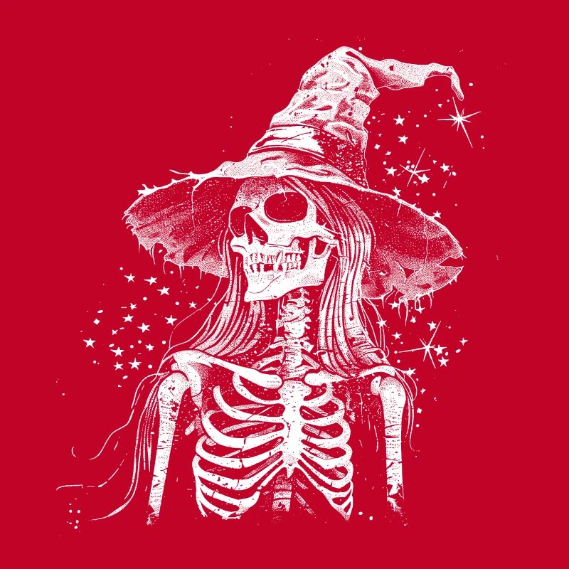 Dark Skeleton Witch with Witch Hat