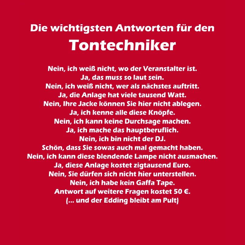 Tontechniker Sound Techniker Toningenieur Konzert