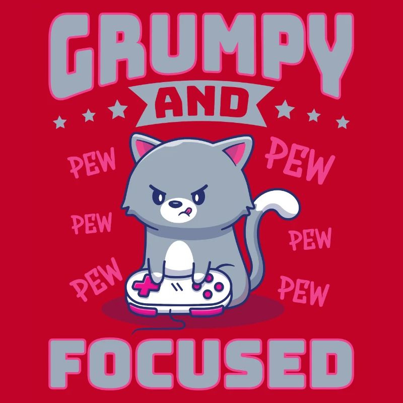 Gaming, Zocken, Videospiel, Grumpy Katze Gamer