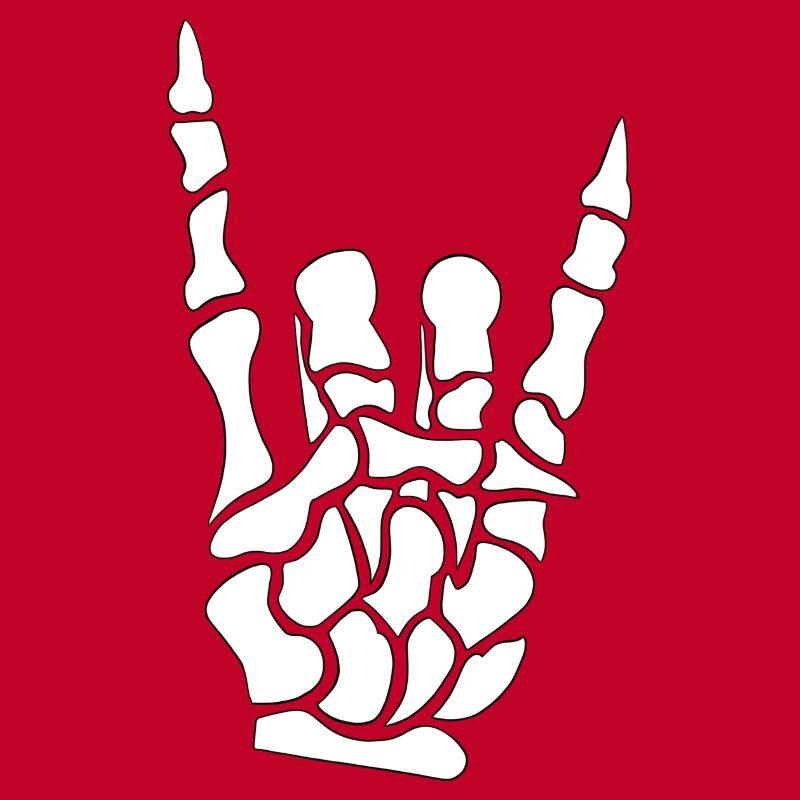 Devil horns hand - skeleton - bones - metal