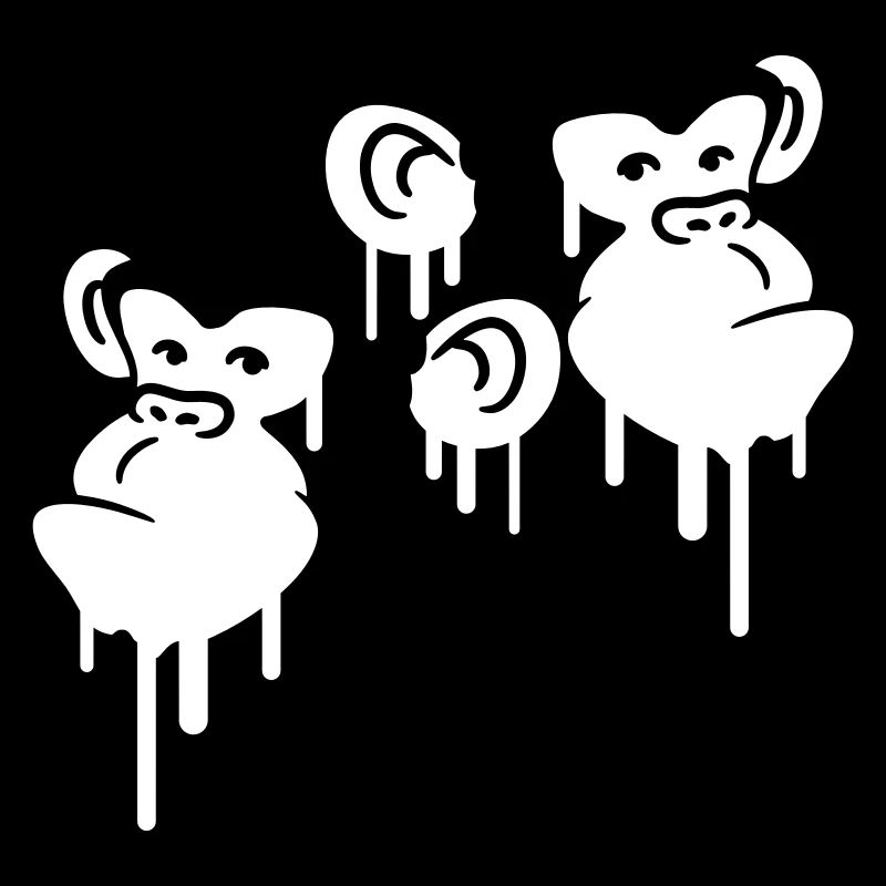 Graffiti Drop Monkey Heads Spray Faces Team
