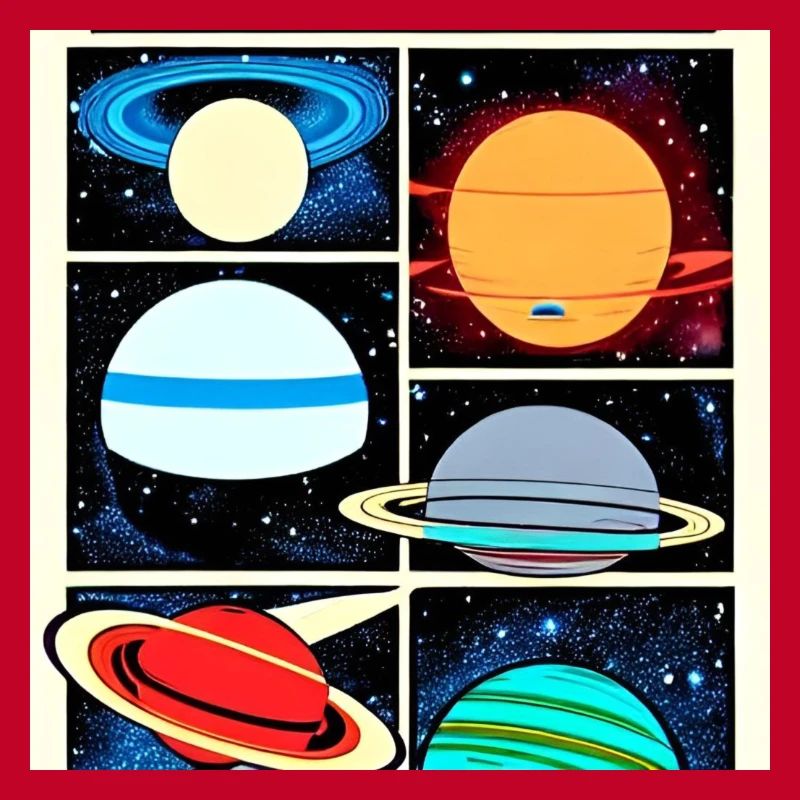 Planets on space comics style