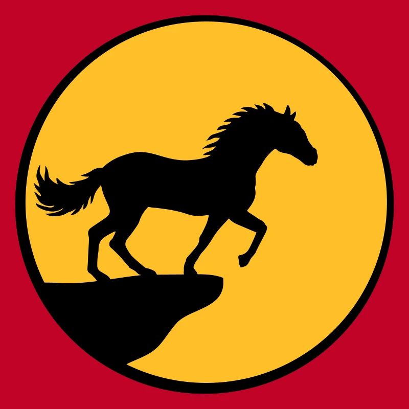 Stehendes Pferd Klippe Mond