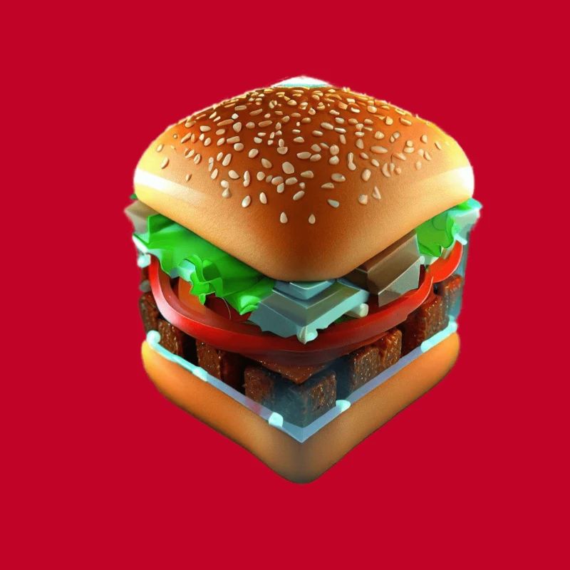 Hamburger Lover 3D Cube