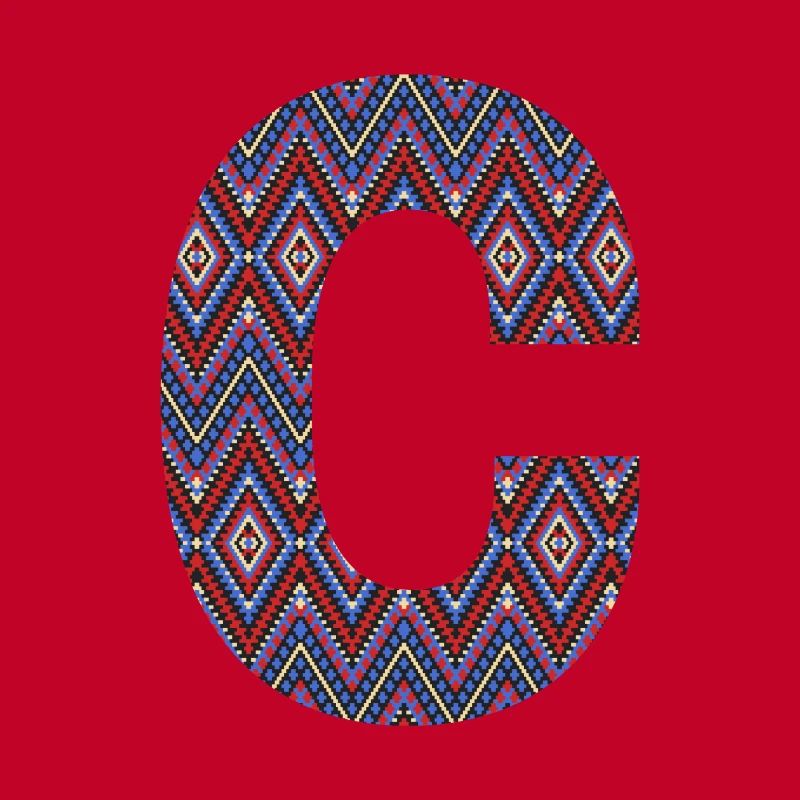 Monogramm Buchstabe C - geometrisches Muster