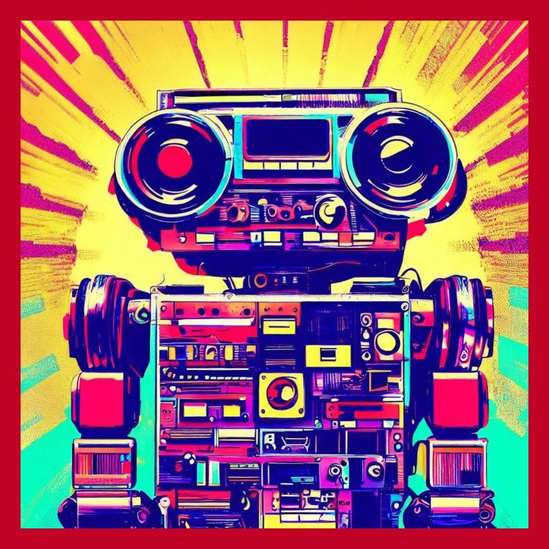 Pop Art Style Robot from a stereo system