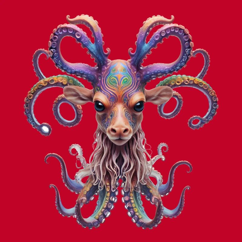Psychedelic Goa Deer Octopus
