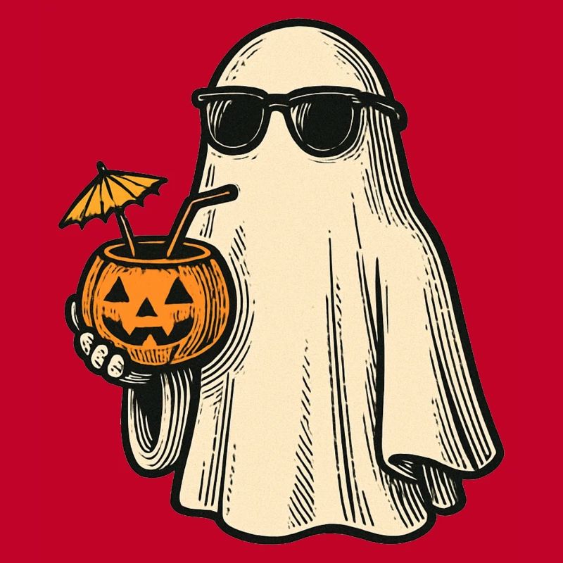 Cooles Halloweengespenst mit Cocktail
