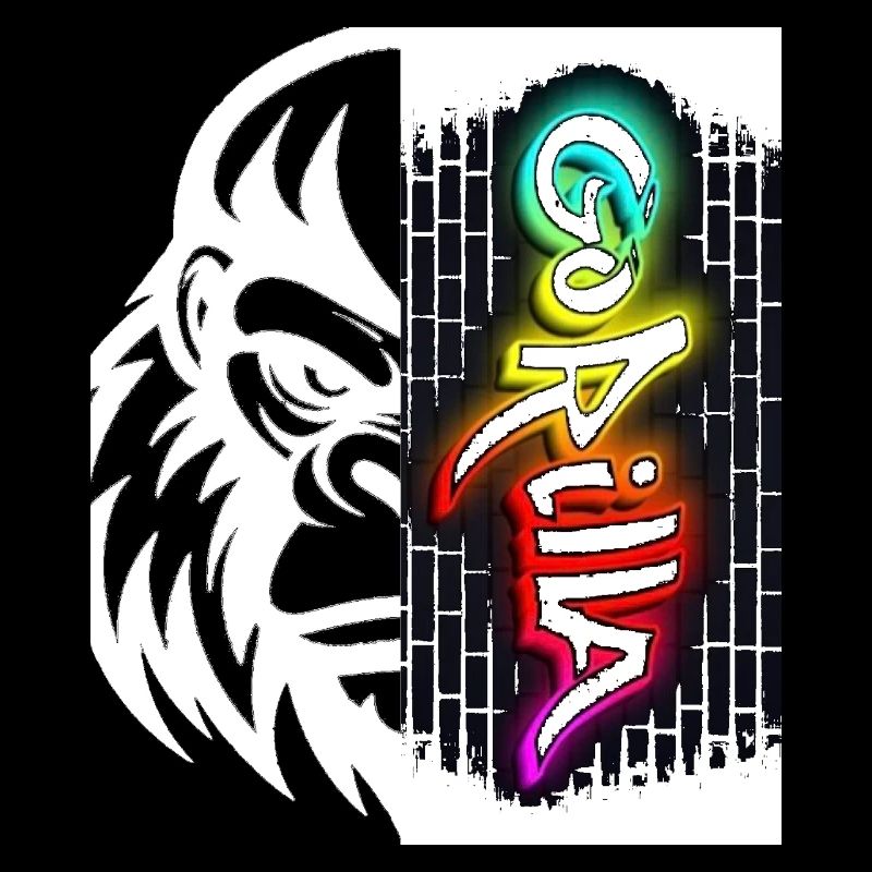 Texte de graffiti néon sur brique