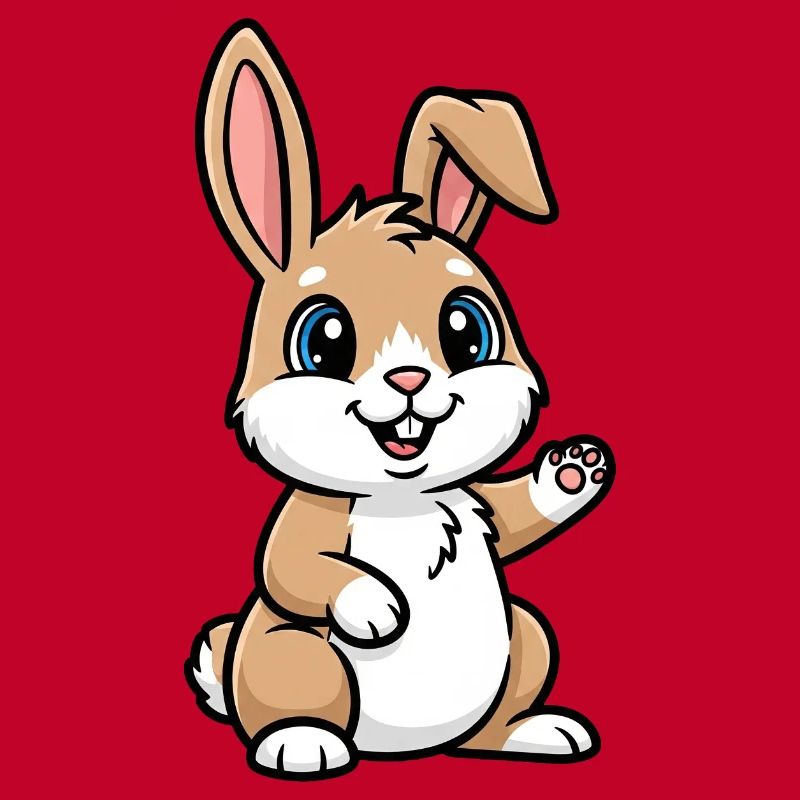 Cute Easter bunny with big eyes