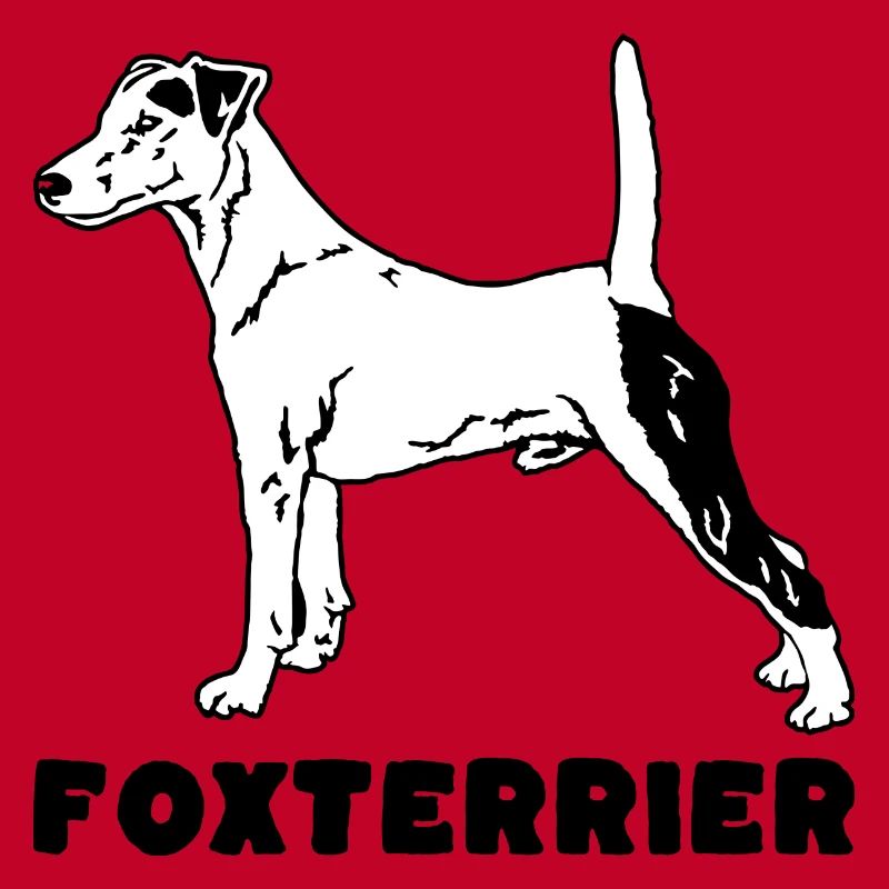Foxterrier stehend mit Text
