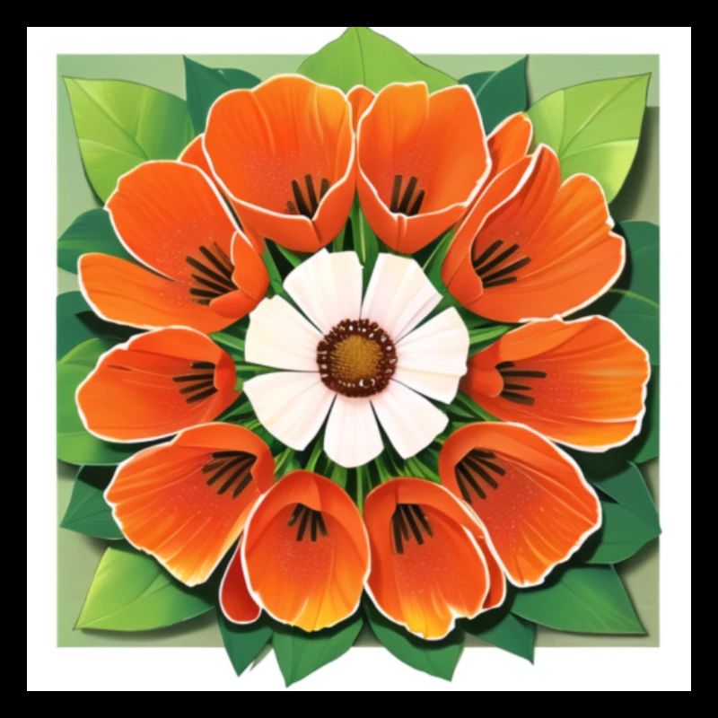 Wunderschöne Mohnblume Strauß