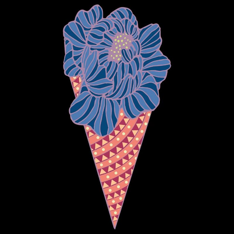 glace avec fleur
